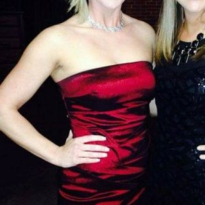 Red strapless cocktail dress size 6